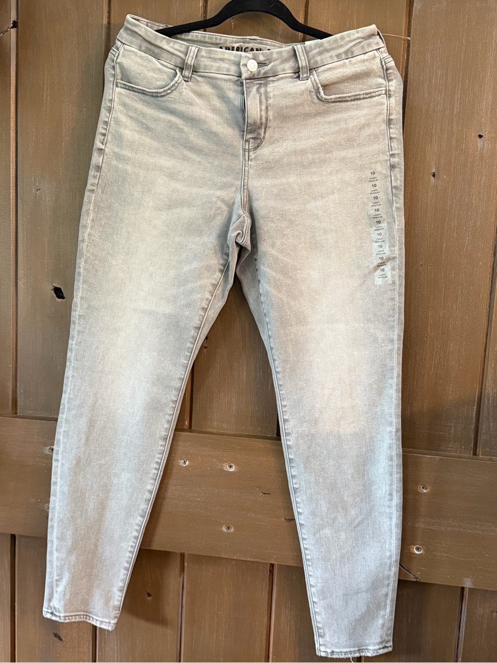 NWT‎ American Eagle Curvy Jeggings Next Level Stretch Size 10 Reg. Gray Low Rise